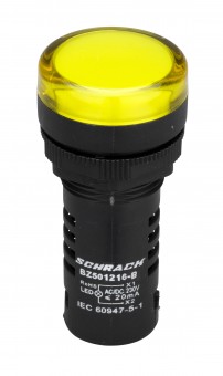 Lampa de semnalizare cu LED, monobloc, 230V-AC/DC, galben
