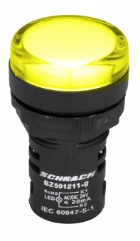Lampa de semnalizare cu LED, monobloc, 24V-AC/DC, galben