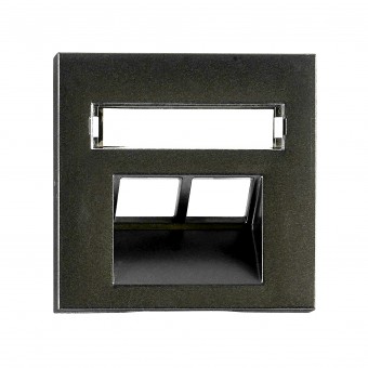 Masca 2xRJ45, UAE, eticheta, negru