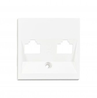 Masca pentru priza 2xRJ45 TOOLLESS LINE, alb