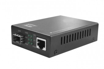 Mediaconvertor 1x RJ45 10/100/1000 - 1x FO SFP-Slot 30W PoE