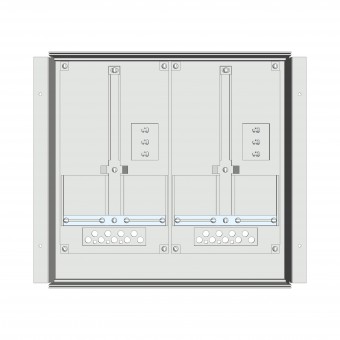 Meter box insert 1-row, 2 meter boards / 9 Modul heights
