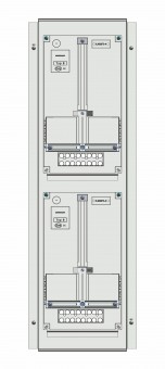 Meter box insert 2-rows, 2 meter boards / 19 Modul heights