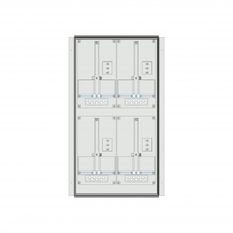 Meter box insert 2-rows, 4 meter boards / 18 Modul heights