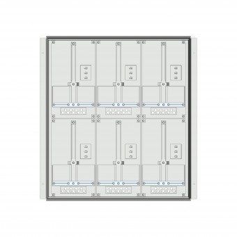 Meter box insert 2-rows, 6 meter boards / 16 Modul heights