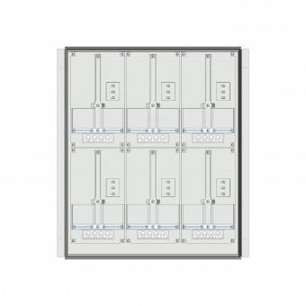 Meter box insert 2-rows, 6 meter boards / 17 Modul heights