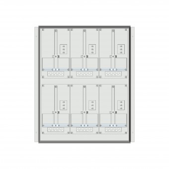 Meter box insert 2-rows, 6 meter boards / 18 Modul heights