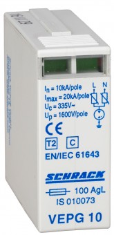Modul descarcator cl. T2(C) 1UH (L+N) In=10kA, 335V, VEPG