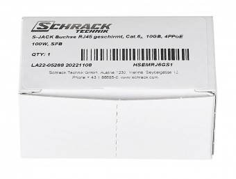 Modul S-JACK RJ45 ecranat, Cat.6a 10GB (SFB), 4PPoE 100W