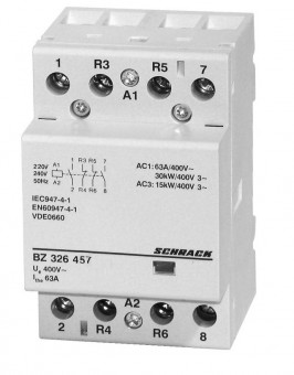 Modular contactor 63A 2NO/2NC 230VAC width 3 modules