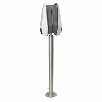 Mounting pole 2x i-CHARGE CION socket type, stainless steel