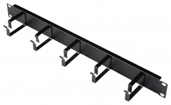 Organizator 19, 1U, 5 inele, negru RAL 9005