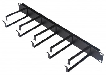 Organizator 19, 1U, 5 inele, negru RAL 9005