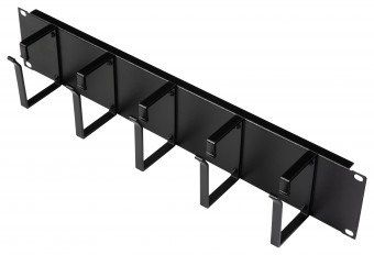 Organizator 19, 2U, 5 inele, negru RAL 9005