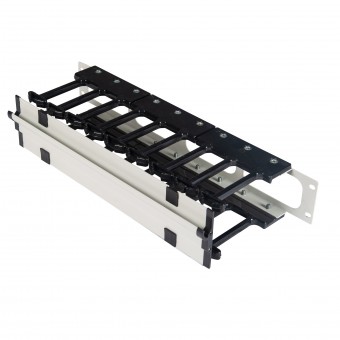 Organizator 19 cu canal de cablu, 2U, capac cu clips