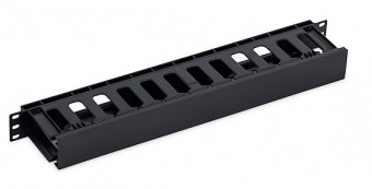 Organizator cabluri 19, 1U, plastic, negru RAL9005