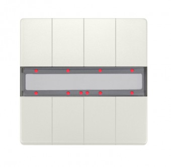 Panou 4 perechi taste, cu LED de stare, alb titan