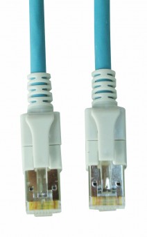 Patchcablu Cat6a cu LED ecranat RJ45 albastru 10GB 5m