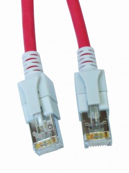 Patchcablu Cat6a cu LED ecranat RJ45 rosu 10GB 0,5m