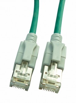 Patchcablu Cat6a cu LED ecranat RJ45 verde 10GB 2m