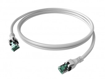 Patchcablu Cat.6a push pull ecranat RJ45 alb , LS0H, 1m