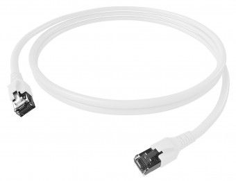 Patchcablu Cat.6a/10GB ecranat RJ45,LS0H,alb 3m