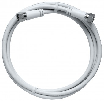 Patchcablu coaxial 2xF-surub drepte,Cl.A,alb,1.5m,SAK 150-02