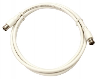 Patchcablu coaxial S4H, 2xF-Quick  >90dB, alb,  1,0m