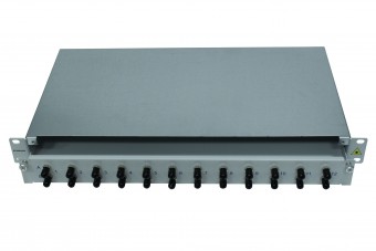 Patchpanel FO 19, 1UV, culisant, pentru 12 fibre, ST, MM