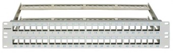 Patchpanel pt. 48 module TOOLLESS LINE, 2UH, 19, RAL7035