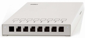 Patchpanel pt. 8 module TOOLLESS LINE, aplicat, RAL7035