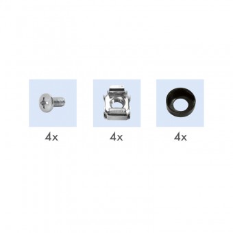 PDU 10, 4x Schuko, 1U, cablu 2m, comutator, Negru, ALU