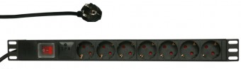 PDU 19, 7xSchuko, Comutator, protectie supratensiune, 1U