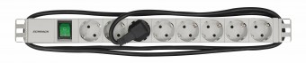PDU 19, 8xSchuko c-On/Off, profil ALU 1U, cablu 2m,RAL7035