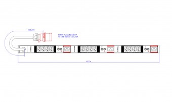 PDU Vertical 12xC13,4xC19 4,5m fisa CEE,AL,32A 400V,prot. Th