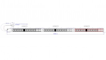 PDU Vertical 36xC13, 6xC19 3 m fara fisa, AL, 16A 400V