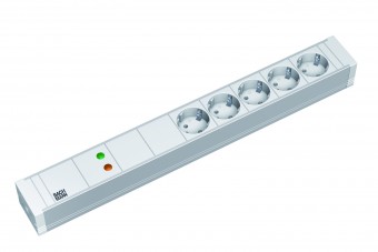 PDU19' 5xSchuko Alb, 2 m fisa Schuko, PVC,prot., filtru