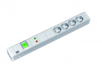 PDU19' 5xSchuko Alb, intr.,2m fisa Schuko, AL,prot.,filtru