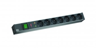 PDU19' 7xSchuko, 2 m fisa Schuko, AL- Negru, intr.,prot.