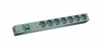 PDU19' 7xSchuko, 2 m fisa Schuko, AL, intr.,prot.