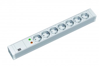 PDU19' 7xSchuko Alb, 2 m fisa Schuko, PVC,prot.
