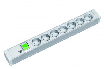 PDU19' 7xSchuko Alb, interupator, 2 m fisa Schuko, PVC