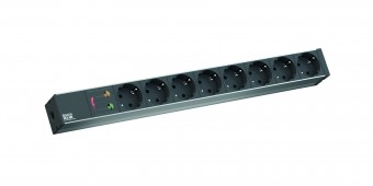 PDU19' 8xSchuko, 2 m fisa Schuko, AL- Negru,prot.