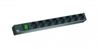 PDU19' 8xSchuko,2m fisa Schuko si AL Negru, intr., 438,5 mm
