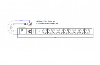 PDU19' 9xSchuko Alb, 2 m fisa Schuko, AL,prot., filtru