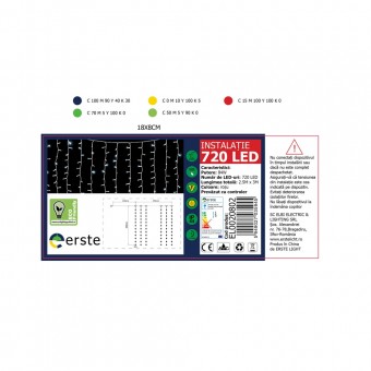 Perdea Lumina Rosu 720LED 2.5x3m IP44