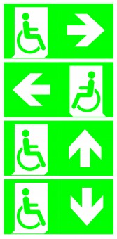 Pictogram set wheelchair arrows left, right, up, down