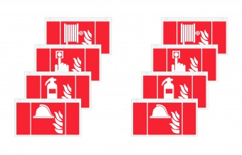 Pictograph set fire protection VD: 22 m. (2x4 pcs.)