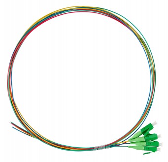 Pigtail FTTH LC/APC  8°, 9/125µm OS2 G657.A2,1.0m,4 pcs