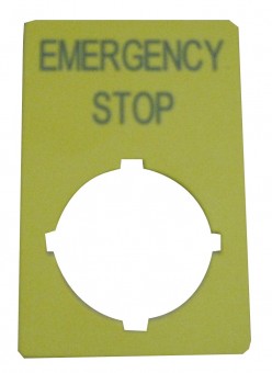 Placa atentionare buton avarie 33x50mm englez